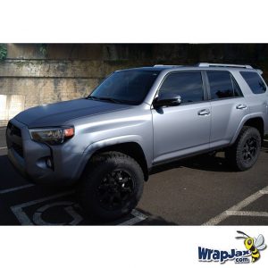 Toyota wrapped in Matte Silver vinyl