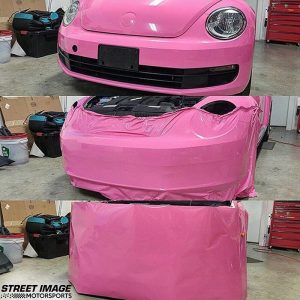 Volkswagen wrapped in Gloss Hot Pink vinyl