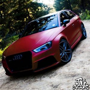 Audi wrapped in 1080 Matte Red Metallic vinyl