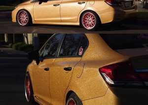 Honda wrapped in Avery SW Metallic Diamond Amber vinyl