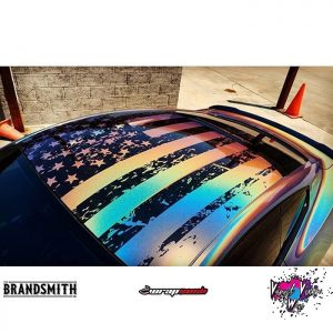 Ford Mustang wrapped in custom printed 3M 1080 Psychedelic vinyl with 8518 overlaminate