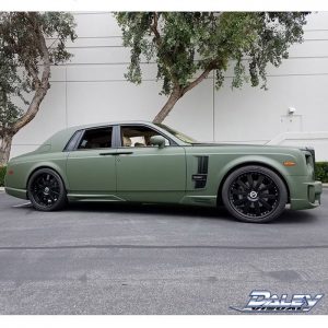Rolls-Royce wrapped in Matte Military Green vinyl