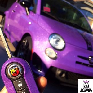 Fiat Abarth wrapped in Avery SW Metallic Diamond Purple vinyl