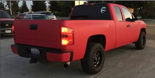 Chevrolet wrapped in Avery SW Matte Cherry Metallic vinyl