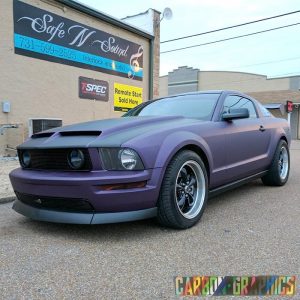 Ford wrapped in Arlon Matte Cyber Grape and Matte Black vinyls
