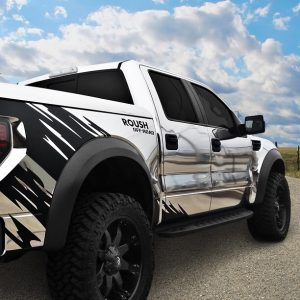 Ford Raptor wrapped in Avery Silver Chrome vinyl