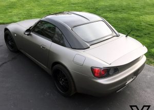 Honda s200 wrapped in Matte Gray Aluminum vinyl