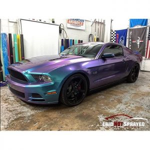Ford wrapped in Orafol Shift Effect Gloss Turquoise/Lavender shade shifting vinyl