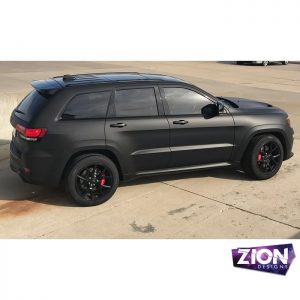Jeep wrapped in Avery SW Matte Black vinyl