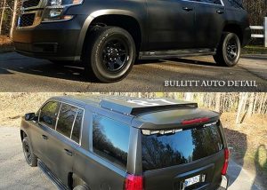 Chevrolet wrapped in Avery SW Satin Black vinyl