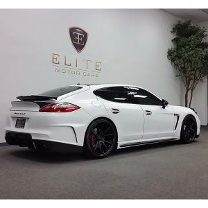 Porsche wrapped in Satin White vinyl