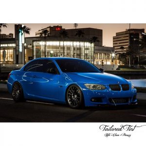 BMW wrapped in Avery SW Gloss Intense Blue vinyl