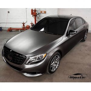 Maybach wrapped in Satin Dark Gray and Gloss Black vinyls