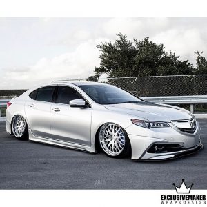 Acura wrapped in Orafol 970RA Silver Lake Metallic vinyl