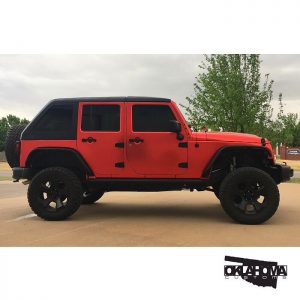 Jeep wrapped in Arlon's new 2600CX Satin Red Chrome vinyl