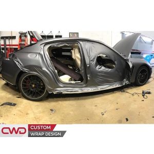 Porsche wrapped in 1080 Matte Dark Gray vinyl