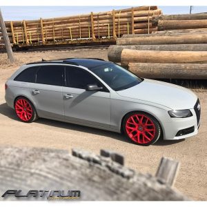 Audi wrapped in Orafol 970RA Telegrey vinyl