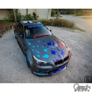 BMW wrapped in 1080 Matte Gray, Gloss Atlantis Blue, Gloss Dragon Fire Red and Gloss Raspberry vinyls