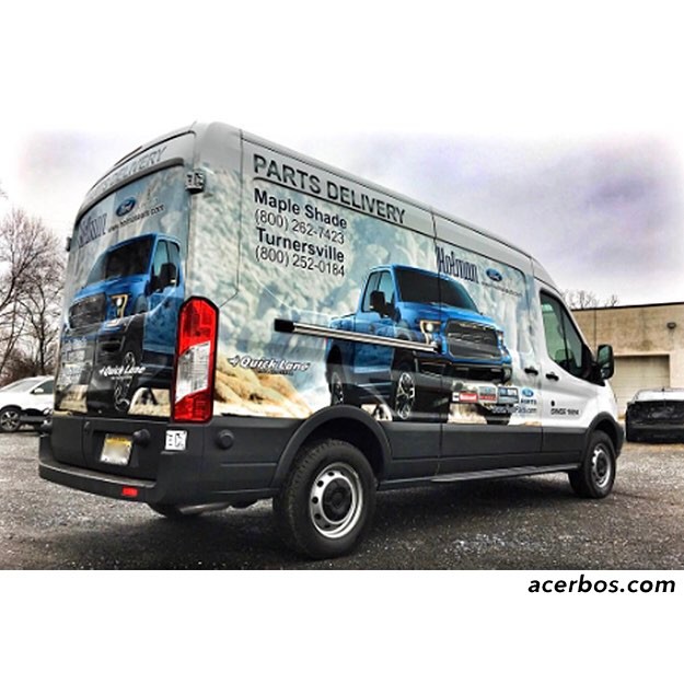 Ford wrapped in custom printed Avery 1105EZRS vinyl by