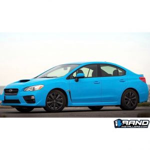 Subaru wrapped in new Avery SW Satin Light Blue vinyl