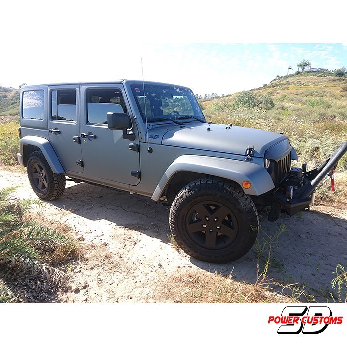 Jeep Wrangler wrapped in Avery SW Matte Gunmetal Metallic vinyl