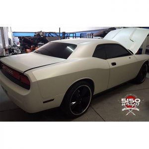 Dodge wrapped in 1080 Satin Pearl White vinyl