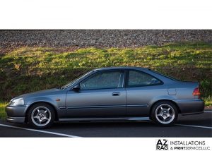 Honda Civic wrapped in Satin Dark Gray vinyl