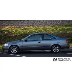 Honda Civic wrapped in Satin Dark Gray vinyl