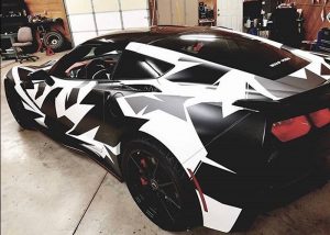 Chevrolet wrapped in Satin Frozen Vanilla, Satin Black and Matte Dark Gray vinyls
