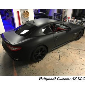 Maserati wrapped in 1080 Matte Black vinyl