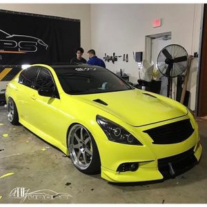 Infiniti wrapped in Avery SW Gloss Ambulance Yellow vinyl