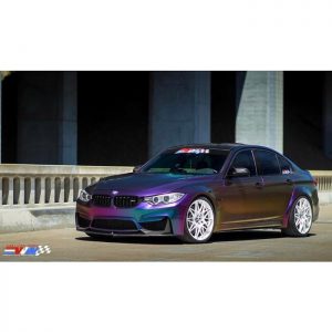 BMW wrapped in Avery's new ColorFlow Lightening Ridge Green/Purple shade shifting vinyl