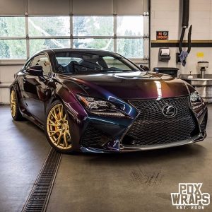 Lexus wrapped in ColorFlip Gloss Deep Space Blue/Bronze/Purple shade shifting vinyl