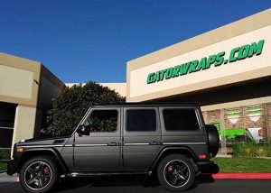 Mercedes Benz wrapped in Matte Black vinyl