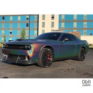 Dodge wrapped in ColorFlip Gloss Psychedelic shade shifting vinyl