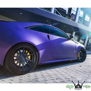 Cadillac wrapped in Avery SW Matte Metallic Purple vinyl