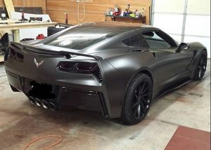 Chevrolet Corvette wrapped in Avery SW Satin Pearl Nero vinyl