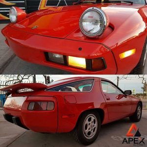 Porsche wrapped in Avery SW Gloss Carmine Red vinyl