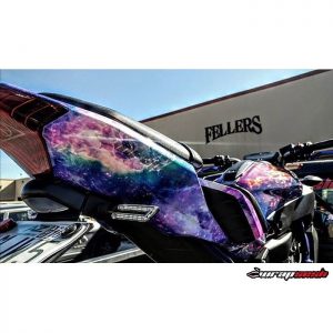 Yamaha wrapped in custom printed galaxy on 3M IJ180Cv3 vinyl