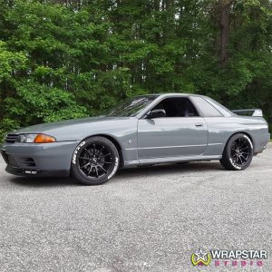 Nissan wrapped in Avery SW Gloss Dark Grey vinyl