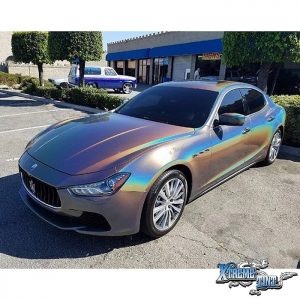 Maserati wrapped in Psychedelic shade shifting vinyl
