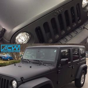 Jeep wrapped in 1080 Matte Deep Black vinyl