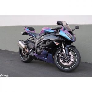 Kawasaki wrapped in Orafol Shift Effect Gloss Turquoise/Lavender shade shifting vinyl