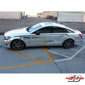 Mercedes Benz cls63 wrapped in Avery SW Silver Chrome