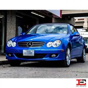 Mercedes Benz wrapped in Avery Metallic Blue Diamond