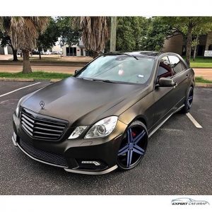 Mercedes Benz wrapped in Satin Gold Dust Black vinyl