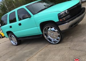 Chevrolet wrapped in Orafol 970RA Matte Mint vinyl