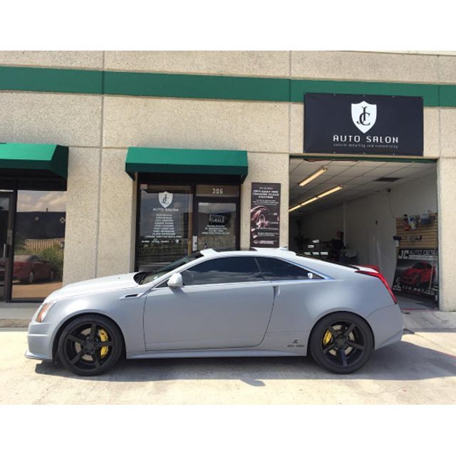 Cadillac Wrapped In Avery SW900 Matte Dark Grey Vinyl