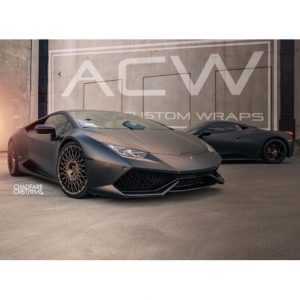 Huracan wrapped in Matte Deep Black vinyl