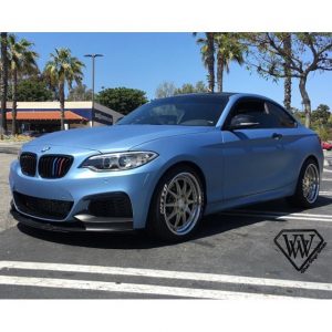 BMW wrapped in Matte Frosty Blue Metallic vinyl